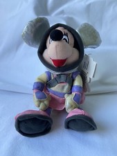 Disney Astronaut Minnie Mouse Bean Bag Plush Toy 9  Vintage