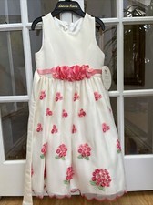 American Princess Big Girls Sz 8 Dress W Underskirt Pretty Floral Embroidery NWT