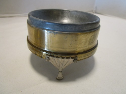 Scatola polvere boudoir in metallo art deco vintage con coperchio a specchio a mano anni '30 5,25" T - Foto 14 di 19