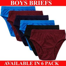 Boys Briefs Cotton Underwear 6 Pack Rich Knickers Kids Underpants 2-13 Years