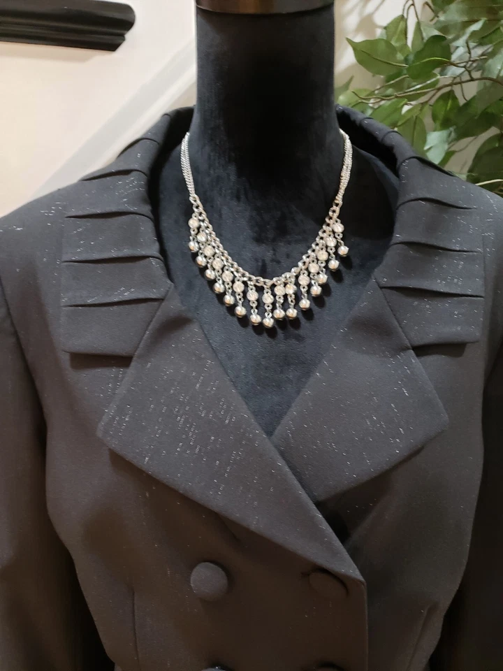 Chaqueta Blazer Alex Marie Mujer Negra Poliéster Sólido Manga Larga Botón Frontal 16 Foto 2 de 4