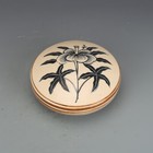 5.1" China Jizhou Kiln Porcelain Colour Decoration Flowers and Plants Lid Box