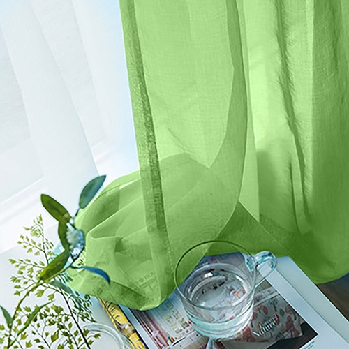 2 Panels Sheer Voile Curtains Sewn Rod Pocket Balance Privacy &Light 140cmx213cm - Picture 6 of 44