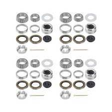 4 Sets 25580 14125A Boat Trailer Axles Bearing Kits, Grease Seals,Spindle Nut...