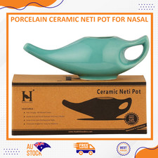 Porcelain Ceramic Neti Pot for Nasal Cleansing - Turquoise FAST & FREE NEW-AU
