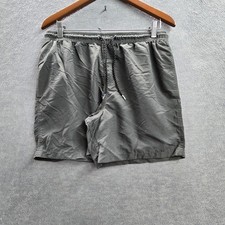 Quiksilver Men Shorts L/G Gray Swimwear Swim Trunks Button Logo