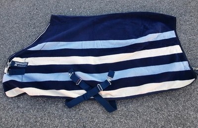 NWT Rambo Horseware Pony Size 66 Deluxe Fleece Cooler Navy Blue Whitney Stripe 