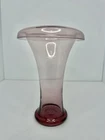 Vintage MCM Murano Rolled Edge Vase In Pink 8” Hand Blown Stunning