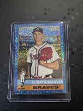 2025 Topps Heritage High Number AJ Smith-Shawver #559 Chrome Light Blue Sparkle