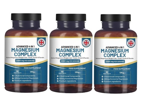 Advanced 4 in1 Magnesium Complex,2000mg,High-Strength Magnesium Supplement 90pcs - Picture 8 of 11