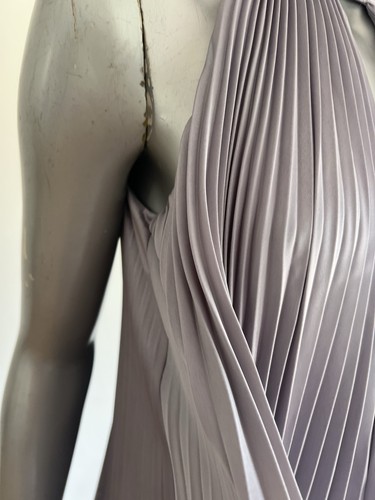 Ted Baker Maxi Dress Womens TB 3 UK 12 Akala Purple Pleated V Neck Sleeveless - Picture 12 of 23