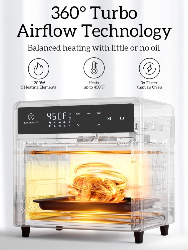 10-in-1 Compact Air Fryer Toaster Oven with 9 Touch Controls and 12.6QT Capacity 10-in-1 Compact Air Fryer Toaster Oven with 9 Touch Controls and 12.6QT Capacity