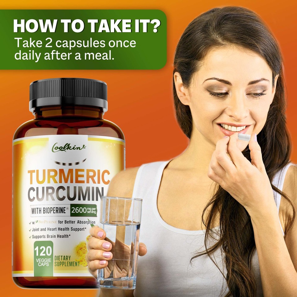 Curcumin Extact Turmeric Curcumin Highest Potency 95% 2600mg with BioPerine Black ...