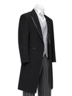 Men’s Oscar de la Renta Black Frock Coat Long Wool Knee Length Duster Size 41L