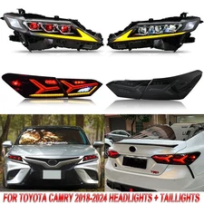 2Set Red Devil Eye LED Headlight+Tail Light For Toyota Camry 2018-2024 Assembly