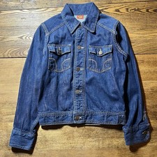 50s Dickies Denim Jacket Dark Wash Star Button Junior Size 34 Mint Condition