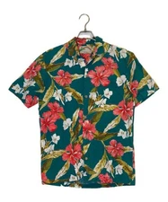 PARADISE FOUND      × L.L.Bean              Aloha Shirt green