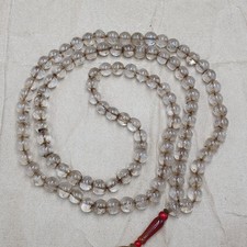 Vintage Himalayan Quartz 8.5 mm 108 Prayer Mala Beads 32 inches Long