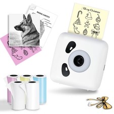 Mini Sticker Printer with 5 Roll Thermal Paper- Sticker Maker Machine - 300Dp...