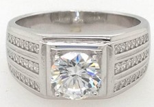 Men's Sterling Silver Semi Mount Ring Setting Round RD 6.5x6.5mm