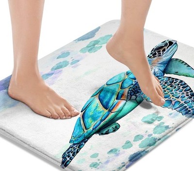 Britimes Bath Mat for Bathroom sea Turtle 18'' x 30'' (Rectangular), Sea 