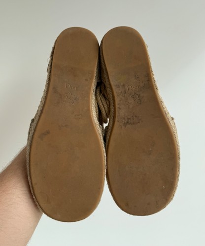 Christian Dior Canvas Embroidered Beige Espadrilles Sandals - Picture 9 of 18