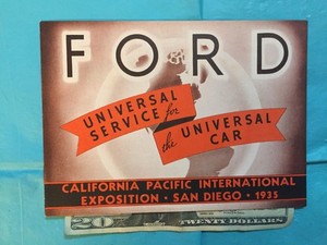 1935 FORD "THE 'UNIVERSAL CAR' - SAN DIEGO EXPOSITION" Car Dealer Brochure
