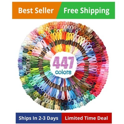 Embroidery Thread Floss 447 Colors Quilting Thread Skeins Friendship Bracelet...