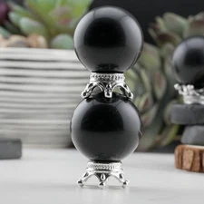 Black Obsidian Mini Sphere Crystal Healing Energy Protection Pocket Stone Gift