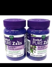 2-Pack Vicks ZzzQuil Pure Zzzs Sleep Immune Support Gummies Melatonin 42ct ea