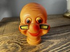 Vintage Plastic Old Man Head Bank Hong Kong Orange Big Eyes Nose Toy — photo 1