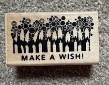 Birthday Candles Wooden Rubber Stamp, 1.75  X 3  , New