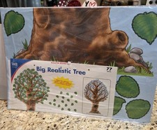 77 Piece Bulletin Board Big Realistic Tree Set Classroom Tree  Leaf Cutouts NEW