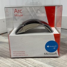 Microsoft Arc Mouse PC/Mac USB 1349 1350 Black Ergonomic FOLDS UP NEW