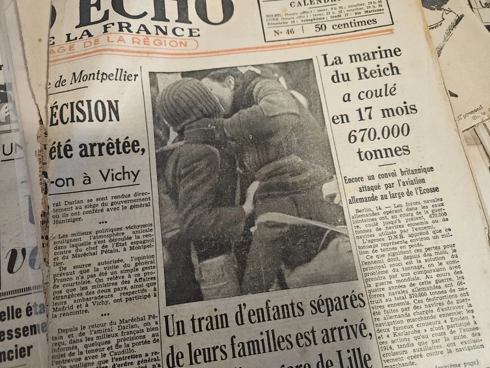 Lot 81 Vieux journaux d'époque 2e Guerre Mondiale Echo du Nord Roubaix WW2 - Photo 2/4