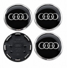 Audi 4x Black - Chrome 69 Mm2.72in Wheel Rim Center Hub Cap