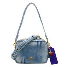 COACH Mini Carey Crossbody Bag CEK75 IMNIM Light Indigo Denim w/Charms New