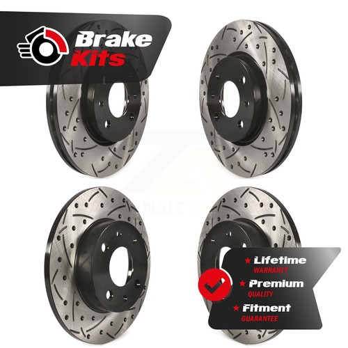 Front Rear Drill Slot Brake Rotor Kit For 2012-2017 Fiat 500 Naturally Aspirated - Picture 1 of 12