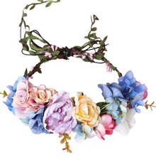 Fairy flower crown floral headband, color 6, wedding party cosplay