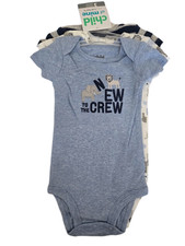 Carter's Child of Mine Boys Bodysuits Rompers Set of 3 Lot Short Sleeved NWT