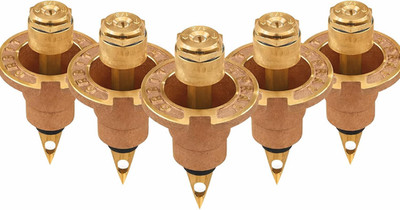 5-Pack  54071 Brass Pop-Up Flush Head Sprinkler with Half Pattern Spray Nozzle -