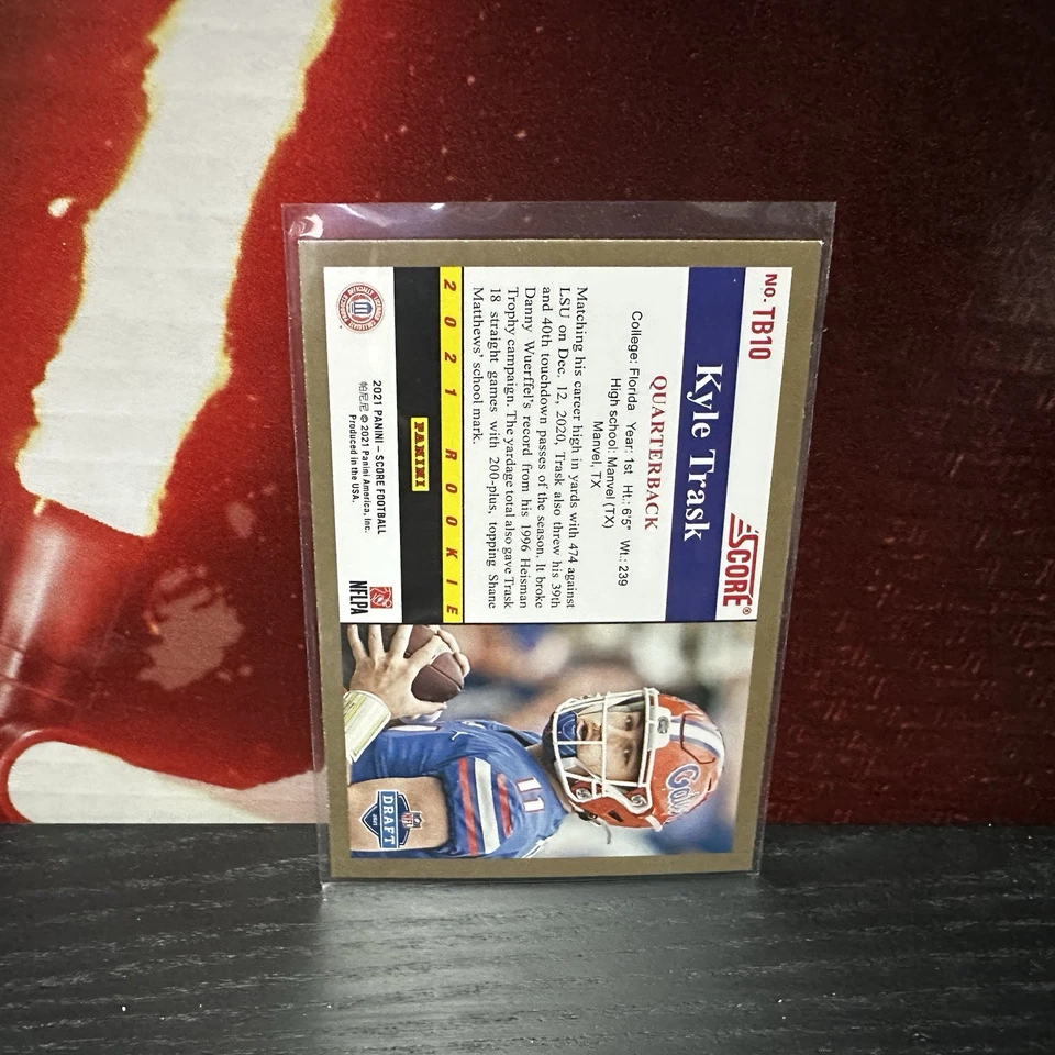 2021 Panini Score KYLE TRASK Rookie Throwback #TB-10 Tampa Bay Buccaneers - RC - Image 2 of 2