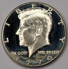 1970 S Gem Proof Cameo 40% Silver Kennedy Half Dollar - Lightly Toned