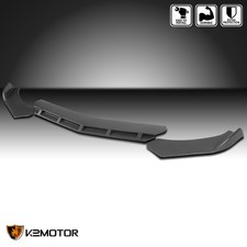 Universal Matte Black 3pc Style Front Bumper Lip Spoiler Splitter Ford Honda