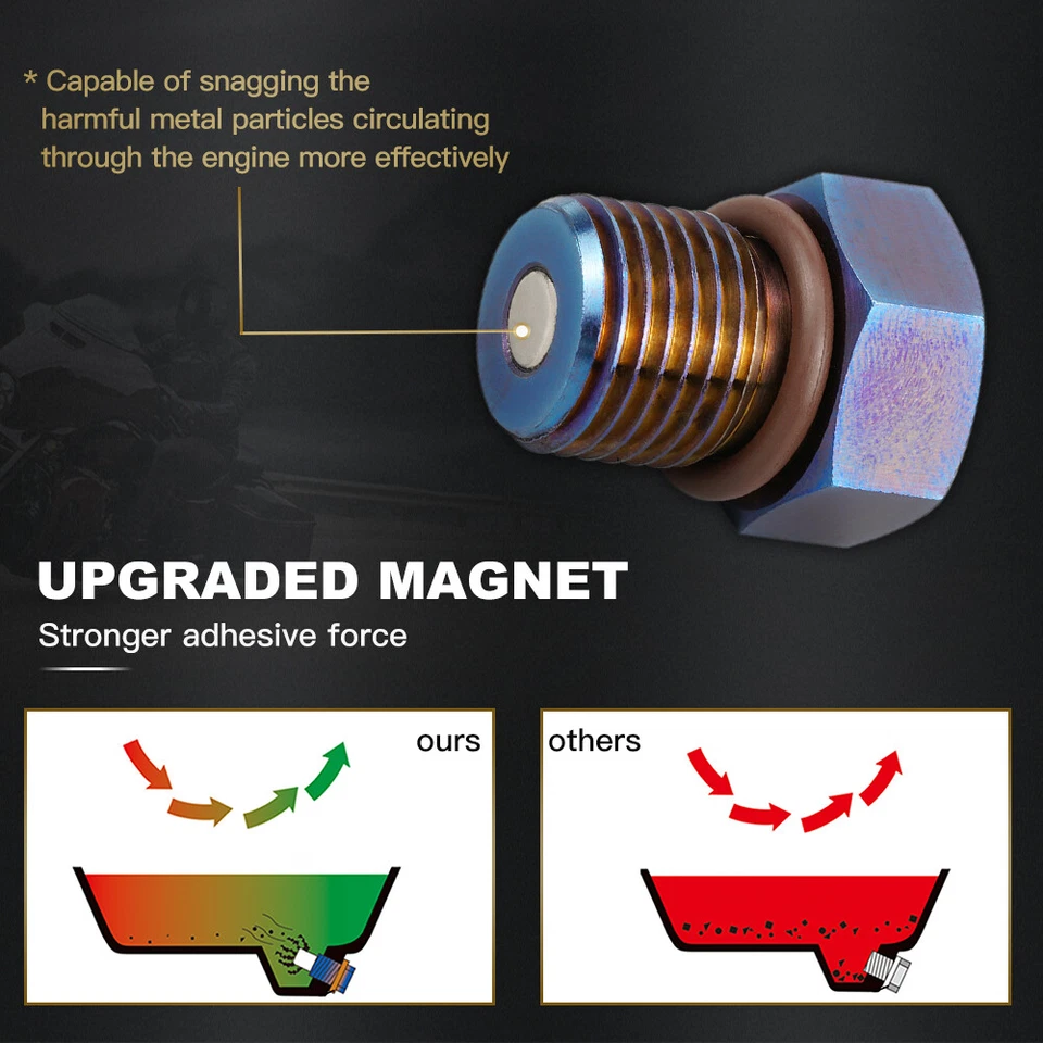 NICECNC para Harley Road Glide FLTRX 15-21 perno magnético de tapón de drenaje de aceite Foto 2 de 4