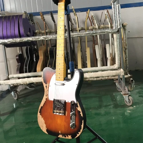 Tobacco Burst Relic TL Player Electric Guitar SS Pickups Maple Neck Free Ship