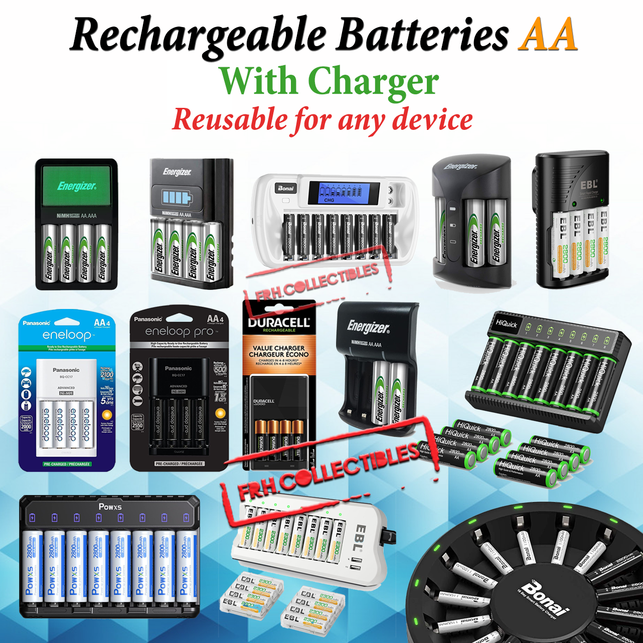AA Rechargeable Batteries NiMH NiCD Fast Charger lot Battery Remote Games Toys-image