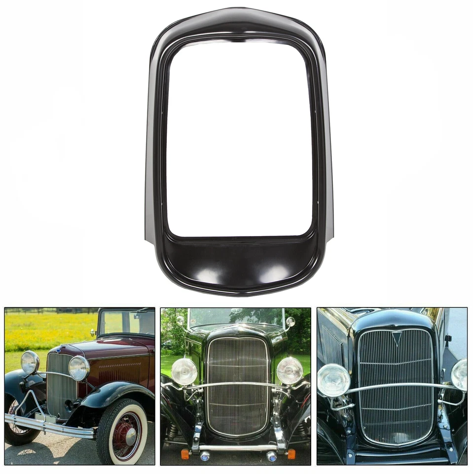 New For 1932 Ford Model B/Bb/18 Grille Shell Smooth Top No Crank Hole Black Hot Foto 2 de 4