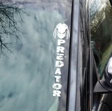 Predator vinyl windshield decal. 13.5 Inch Truck window Car Window sticker.