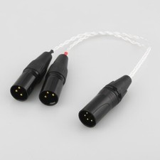 HIFI Silver Plated Headphone Audio Adapter Cable 4pin to 3pin XLR male Balanced